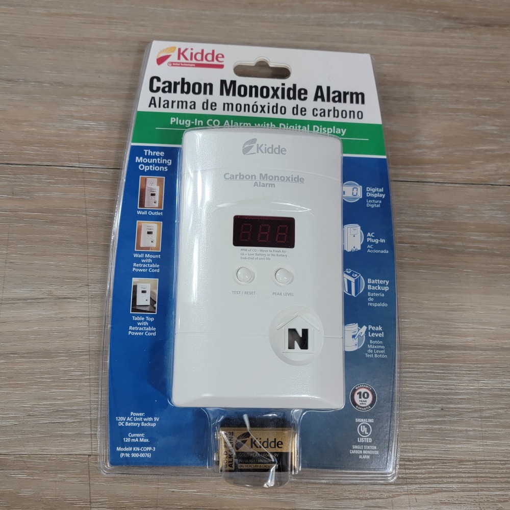 Kidde KN-COPP-3 Carbon Monoxide Alarm Plug-In with Digital Display White
